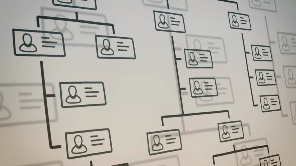 Close,Up,View,Of,A,Company,Organization,Chart,On,A