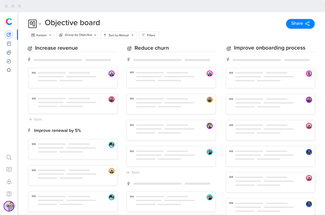 Objective board craft.io Objective board Screen shot