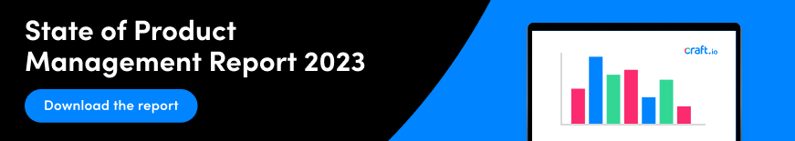 State of Product Management Report 2023 in blue and black background